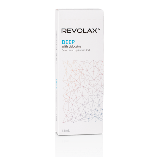 REVOLAX Deep Lidocaine, Filler pentru piele cu acid hialuronic, tratamentul ridurilor profunde și mărirea buzelor, 1 x 1,1ml