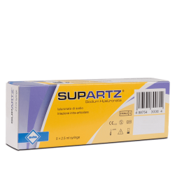 Supartz, hyaluronzuur filler, behandeling van gewrichtspijn veroorzaakt door artrose, 5 x 2,5 ml